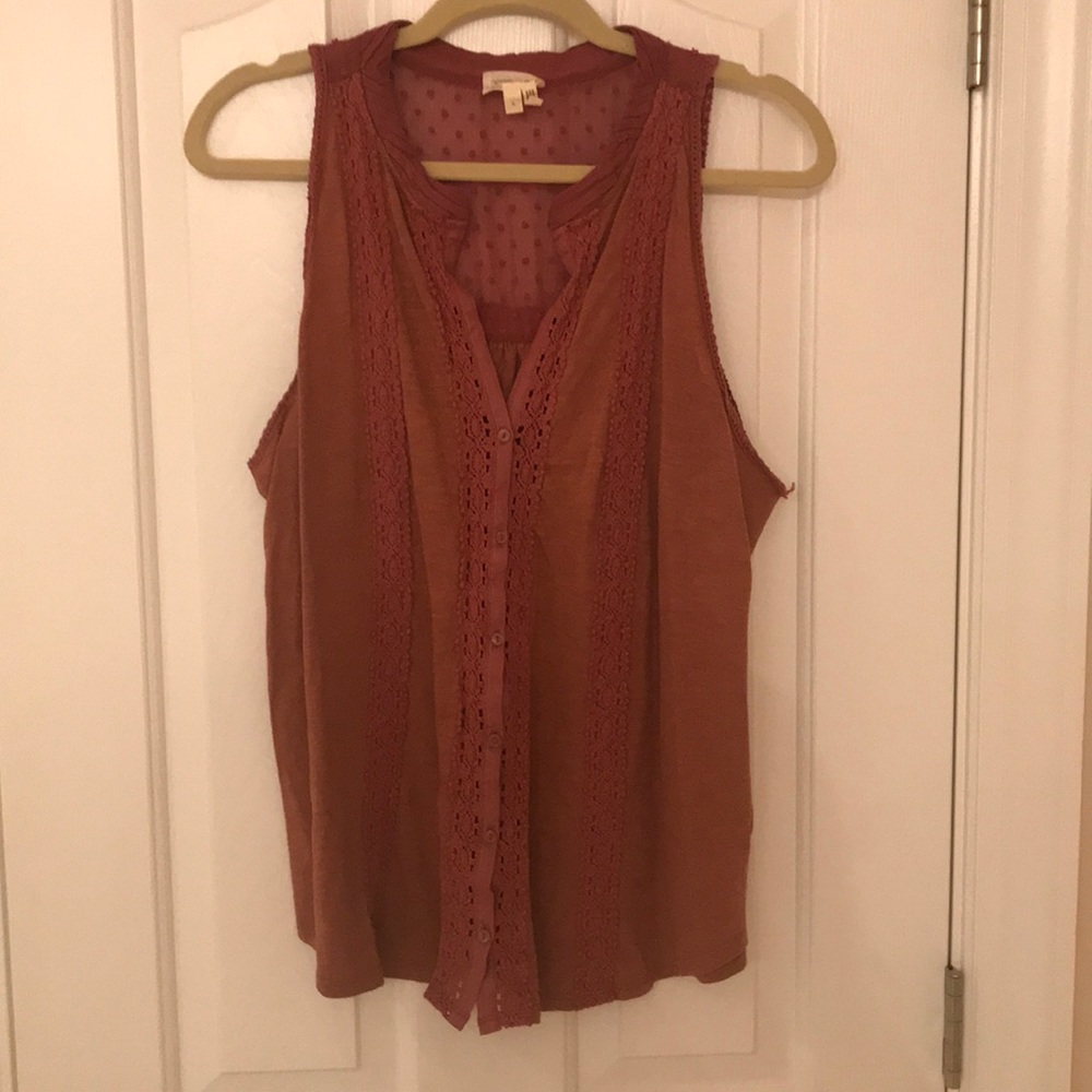 Anthropologie blouse with lace detail